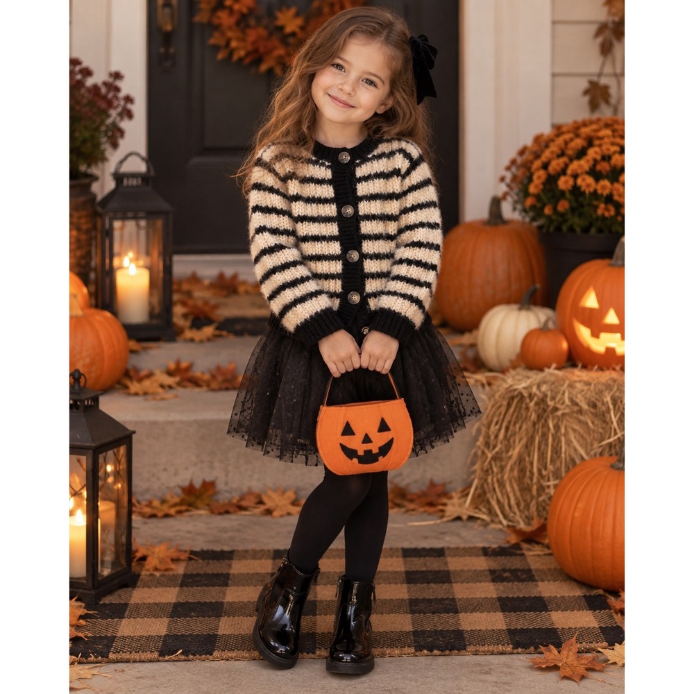 Zara Kids Striped Knit Cardigan Black White Button Front Sweater Size 5 Years